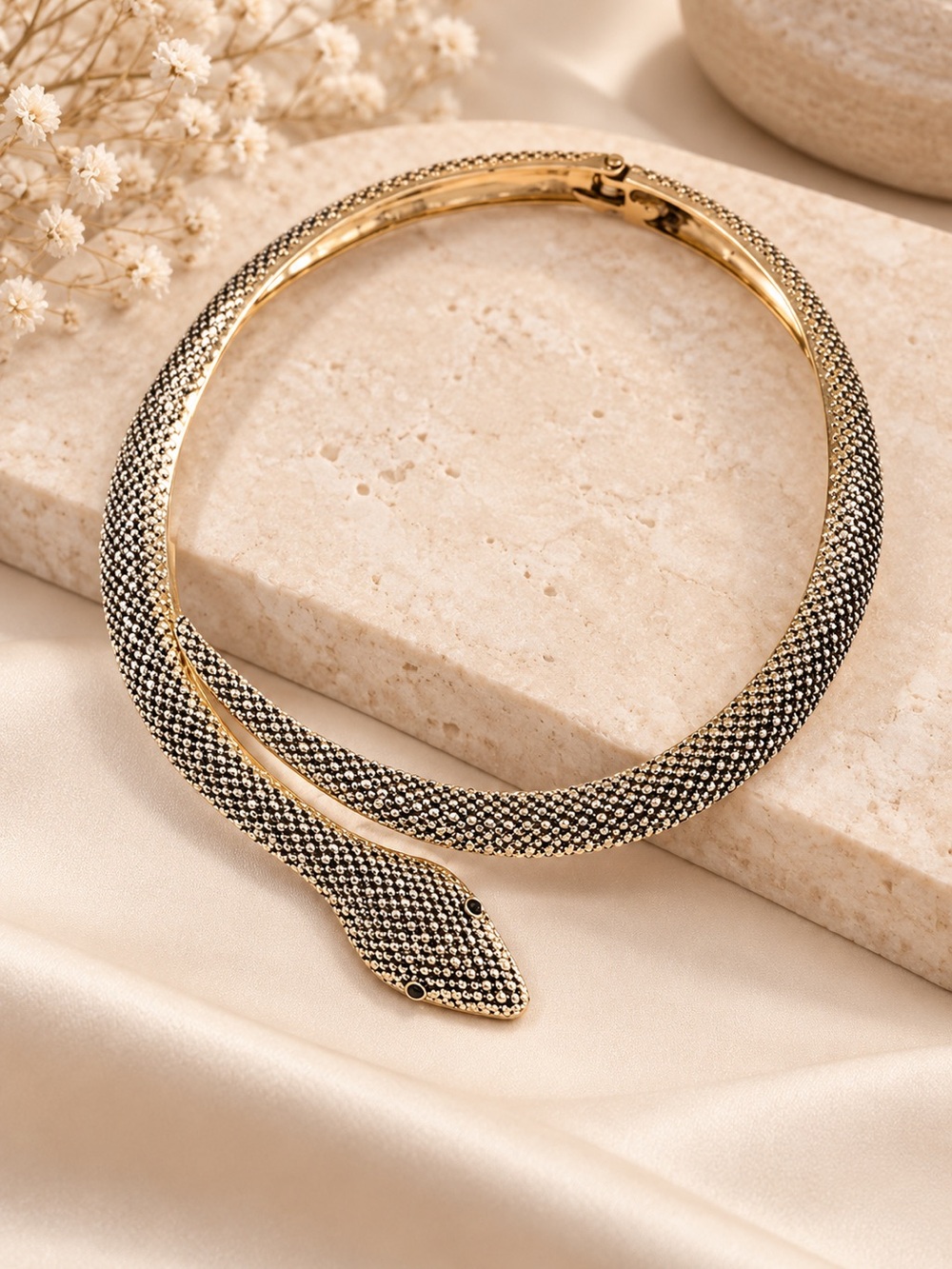 Gold Snake Choker Necklace